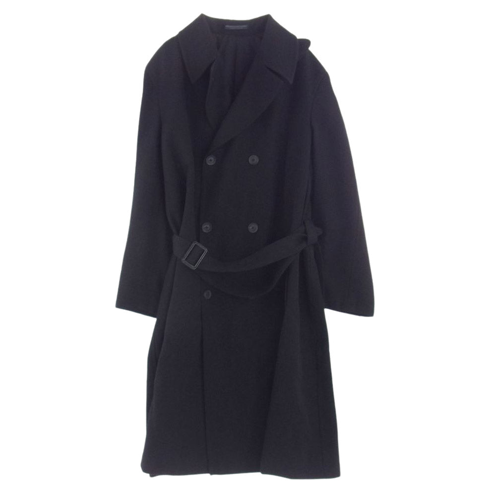 レギュレーション ヨウジヤマモト メン 21AW  HR-C02-141 ARMY GABARDINE 8BUTTON DOUBLE BREASTED COAT アーミーウールギャバジン ダブルブレスト トレンチ コート  ブラック系 2【美品】【中古】