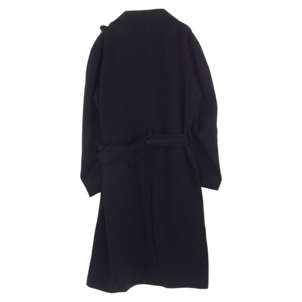 レギュレーション ヨウジヤマモト メン 21AW  HR-C02-141 ARMY GABARDINE 8BUTTON DOUBLE BREASTED COAT アーミーウールギャバジン ダブルブレスト トレンチ コート  ブラック系 2【美品】【中古】