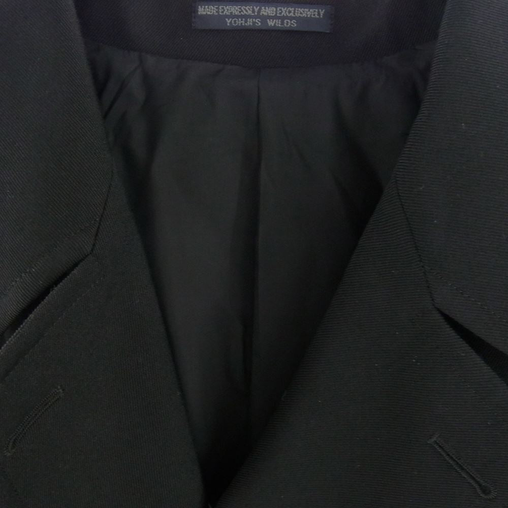 レギュレーション ヨウジヤマモト メン 21AW  HR-C02-141 ARMY GABARDINE 8BUTTON DOUBLE BREASTED COAT アーミーウールギャバジン ダブルブレスト トレンチ コート  ブラック系 2【美品】【中古】