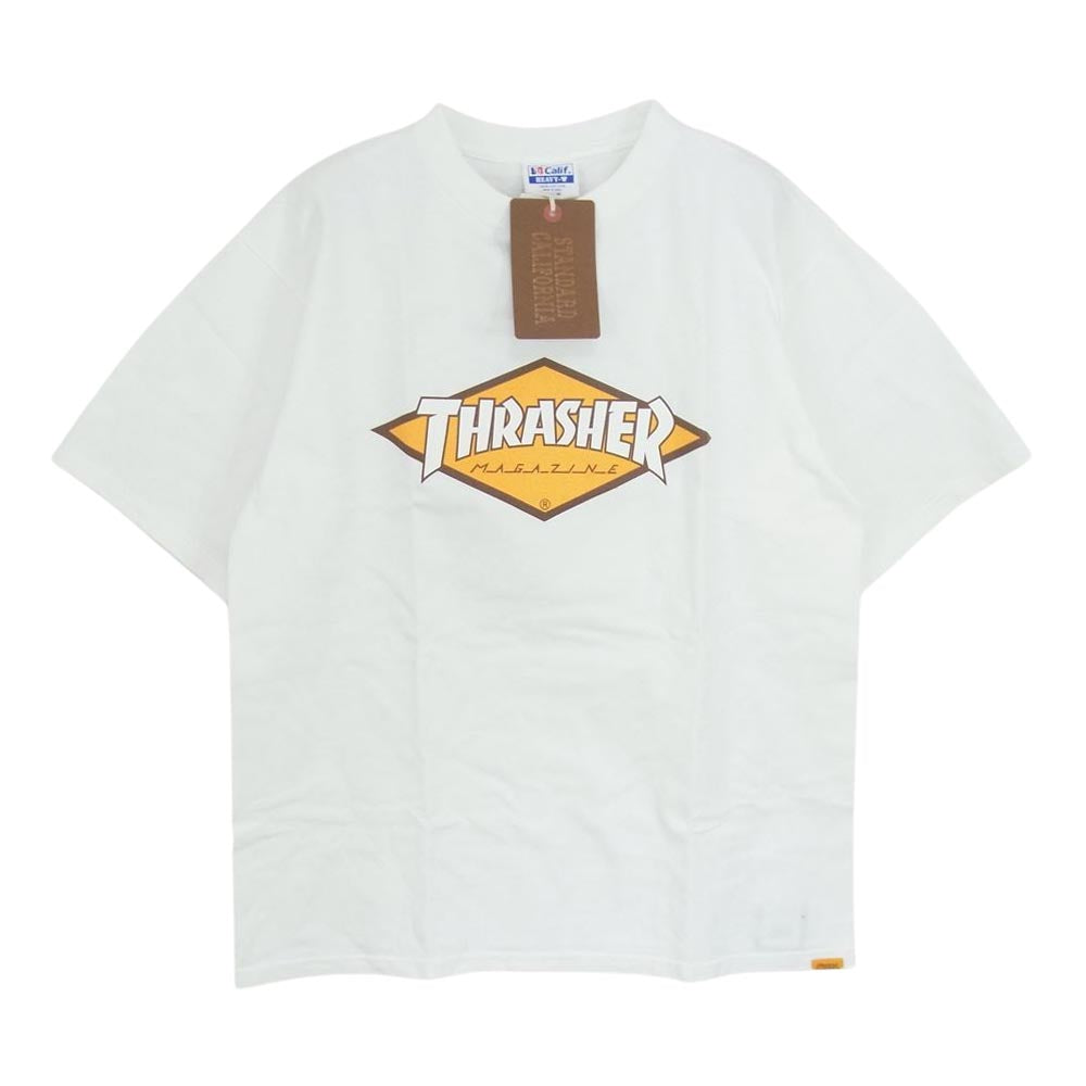STANDARD CALIFORNIA スタンダードカリフォルニア THRASHER × SD Diamond Logo T 20周年 ロゴ 半袖 Tシャツ ホワイト系 M【新古品】【未使用】【中古】