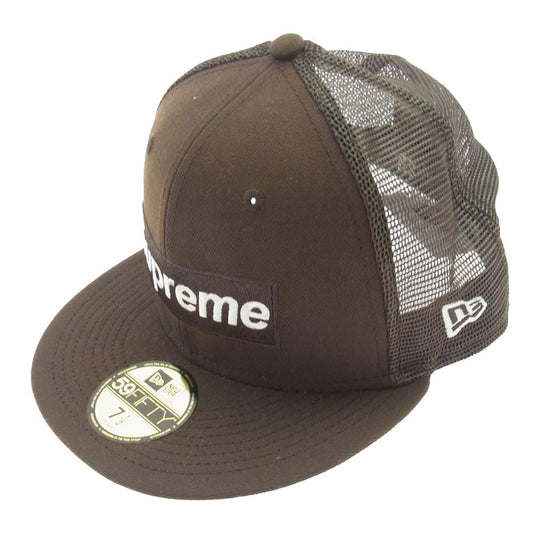 Supreme シュプリーム 22SS Box Logo Mesh Back New Era Cap ボックス ロゴ メッシュ バック ニューエラ キャップ ブラウン系 59.6cm【新古品】【未使用】【中古】