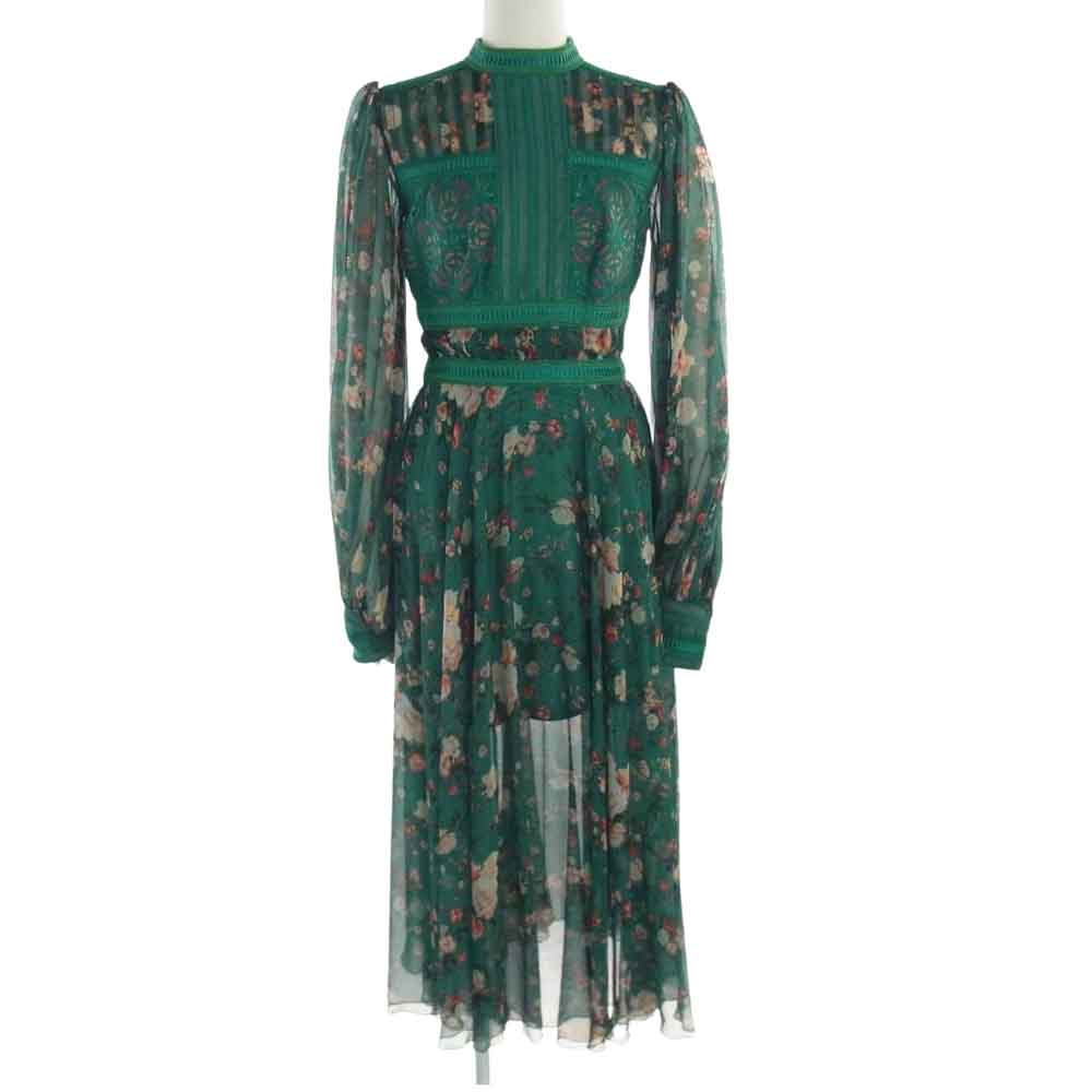 タダシショージ AZA17541LJ 2017年プレフォールコレクション Duverny Gown ドレス ワンピース グリーン系 2（9号）【中古】