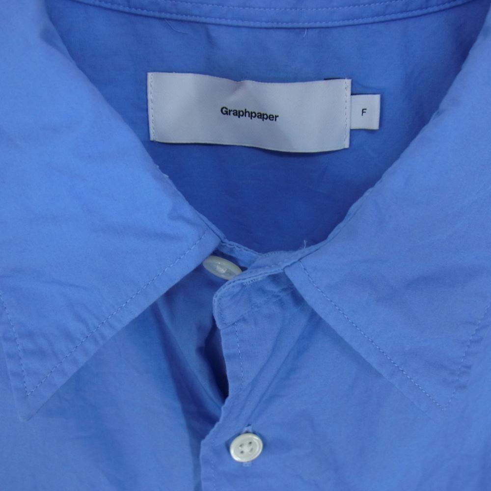GRAPHPAPER グラフペーパー 23SS GM231-50080B Broad L/S Oversized Regular Collar Shirt ブロード オーバーサイズ レギュラー カラー 長袖 シャツ ブルー系 F【中古】