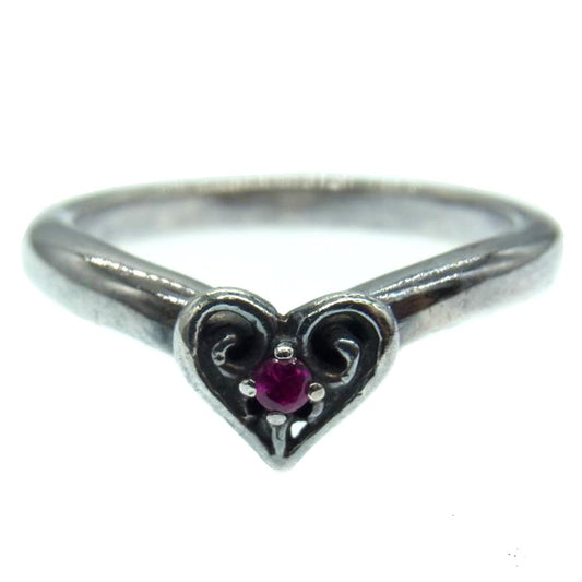 ROYAL ORDER ロイヤルオーダー SR917 HEART RING ハート リング シルバー系 18号【中古】