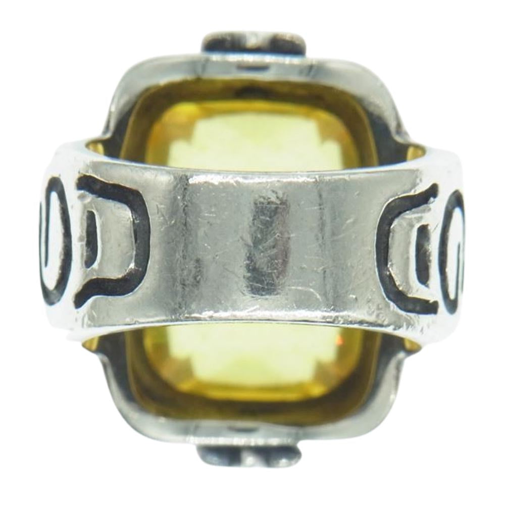ROYAL ORDER ロイヤルオーダー GOD SQUARE WITH CRYSTAL ゴッド スクエア ホワイト ジルコニア リング シルバー系 12号【中古】