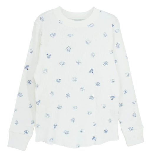Ron Herman ロンハーマン × Jean Andre ジャンアンドレ 22SS Waffle Pullover サーマル カットソー ホワイト系 S【新古品】【未使用】【中古】