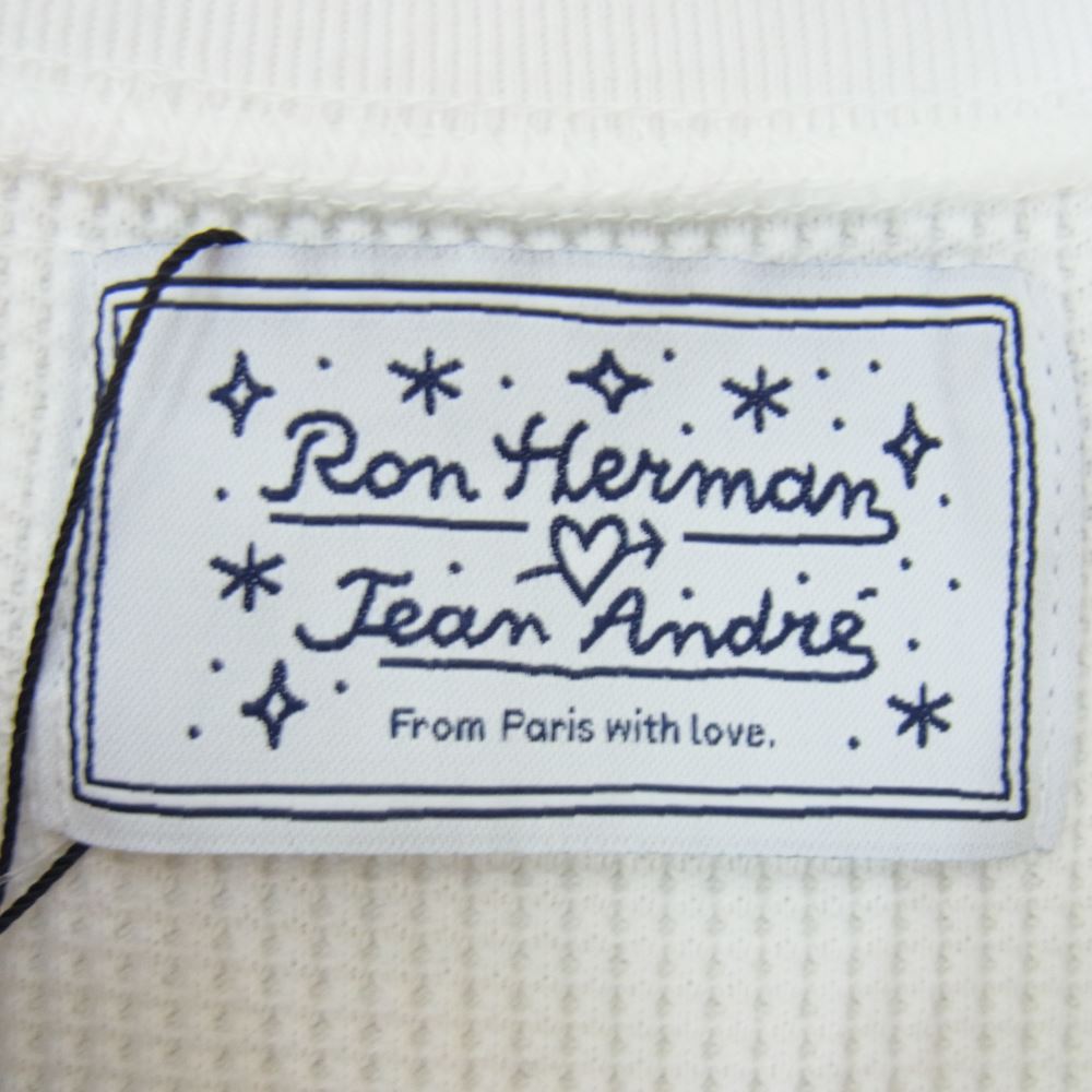Ron Herman ロンハーマン × Jean Andre ジャンアンドレ 22SS Waffle Pullover サーマル カットソー ホワイト系 S【新古品】【未使用】【中古】