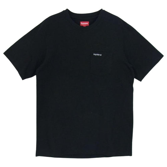 Supreme シュプリーム 21SS S/S Pocket Tee クラシックロゴ ポケット 半袖 Tシャツ ブラック系 M【中古】