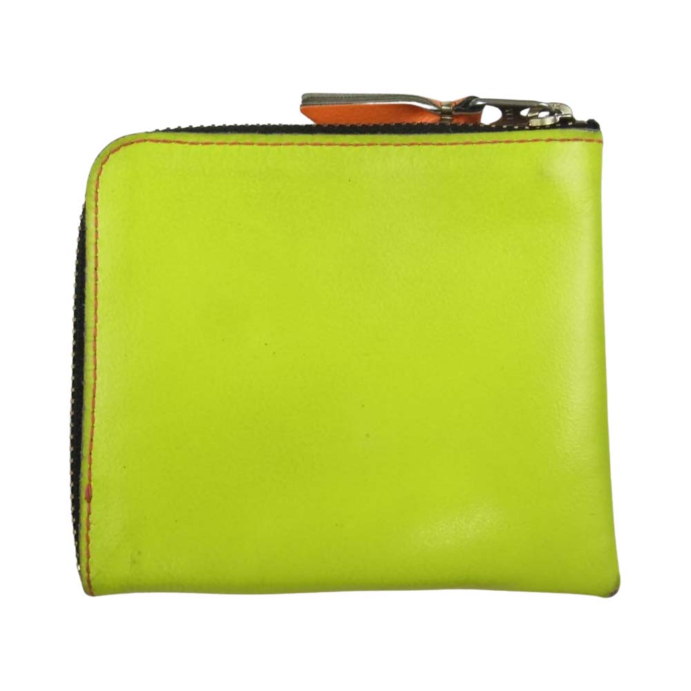 COMME des GARCONS コムデギャルソン SA3100SF L字ファスナー コンパクトウォレット レザー ピンク イエロー オレンジ イエロー系 ピンク系【中古】