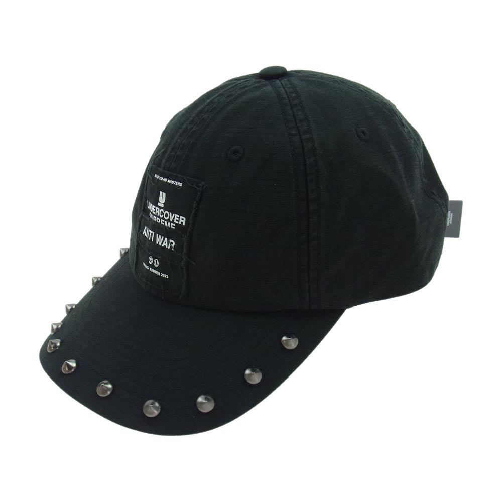 Supreme シュプリーム 23SS SP1C6H01-2 × UNDERCOVER アンダーカバー Studded 6-Panel スタッズ キャップ 帽子 A.BLACK BASE FREE【極上美品】【中古】