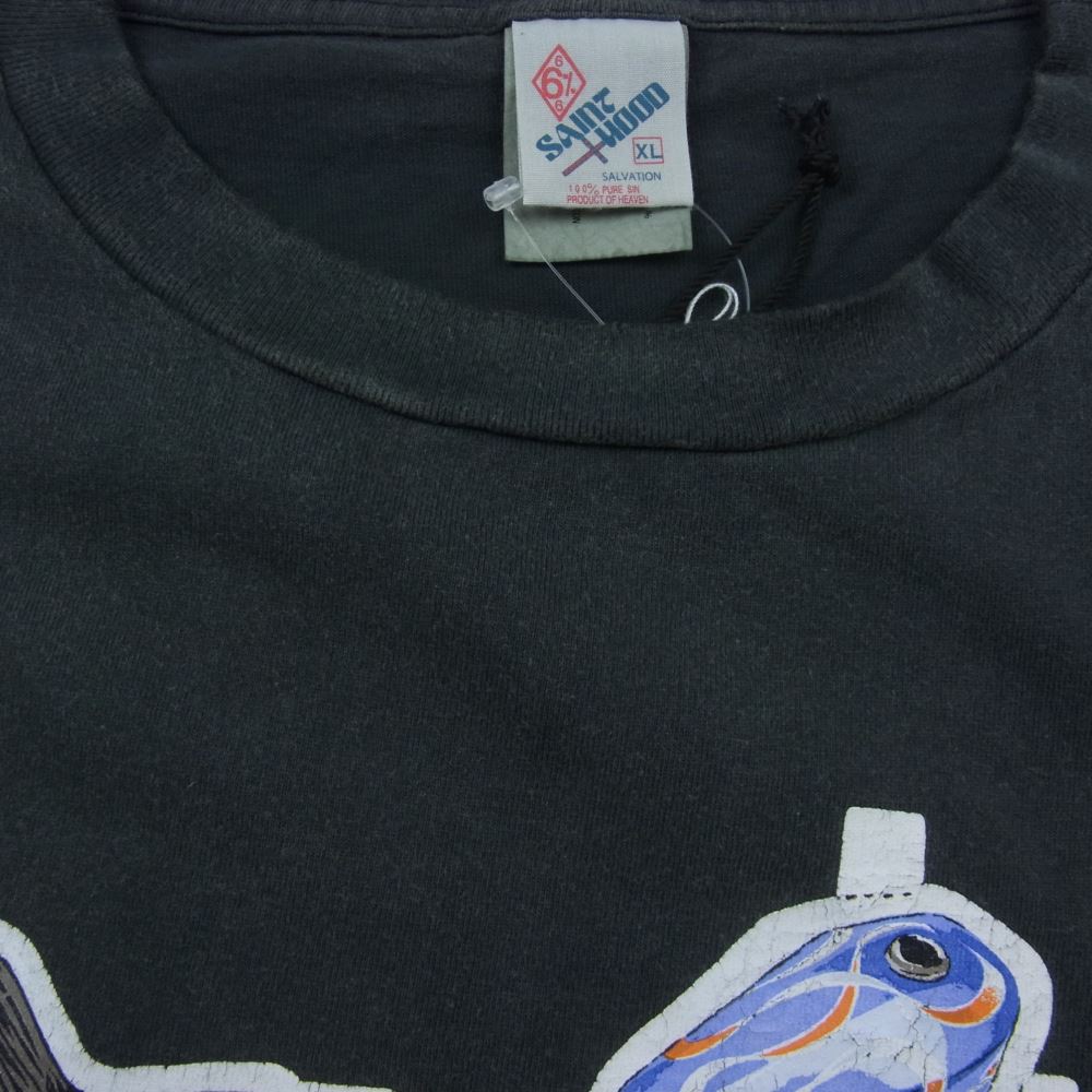 SAINT MICHAEL セントマイケル 23SS SM-S23-0000-114 × NEIGHBORHOOD ネイバーフッド S/S T-SHIRT バイク プリント Tシャツ ブラック系 XL【美品】【中古】