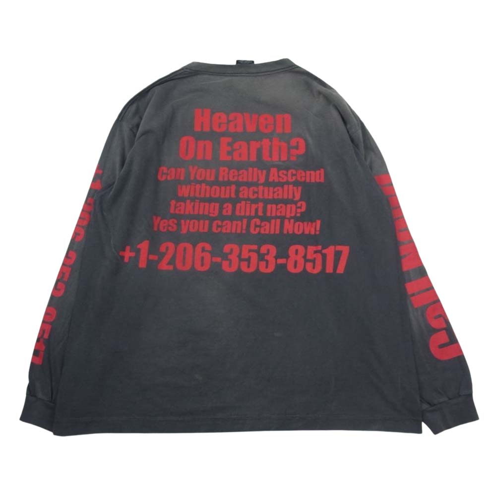 SAINT MICHAEL セントマイケル 23SS SM-S23-0000-028 LS TEE/ST HOLLYHOOD/BLAC ロングスリーブ 長袖 Tシャツ ハリウッド ブラック系 XXL【美品】【中古】