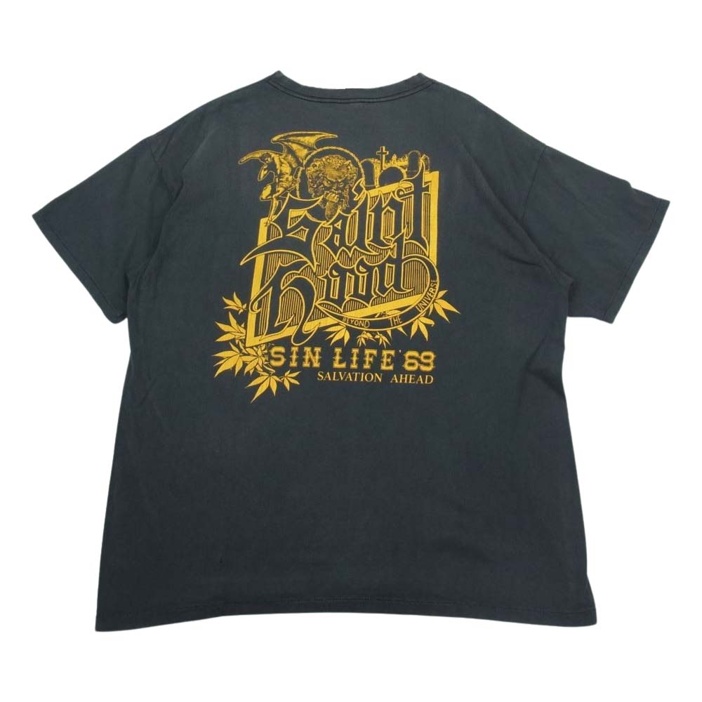 SAINT MICHAEL セントマイケル 23SS SM-S23-0000-115 × NEIGHBORHOOD ネイバーフッド S/S T-SHIRT ポケット Tシャツ グレー系 XL【美品】【中古】