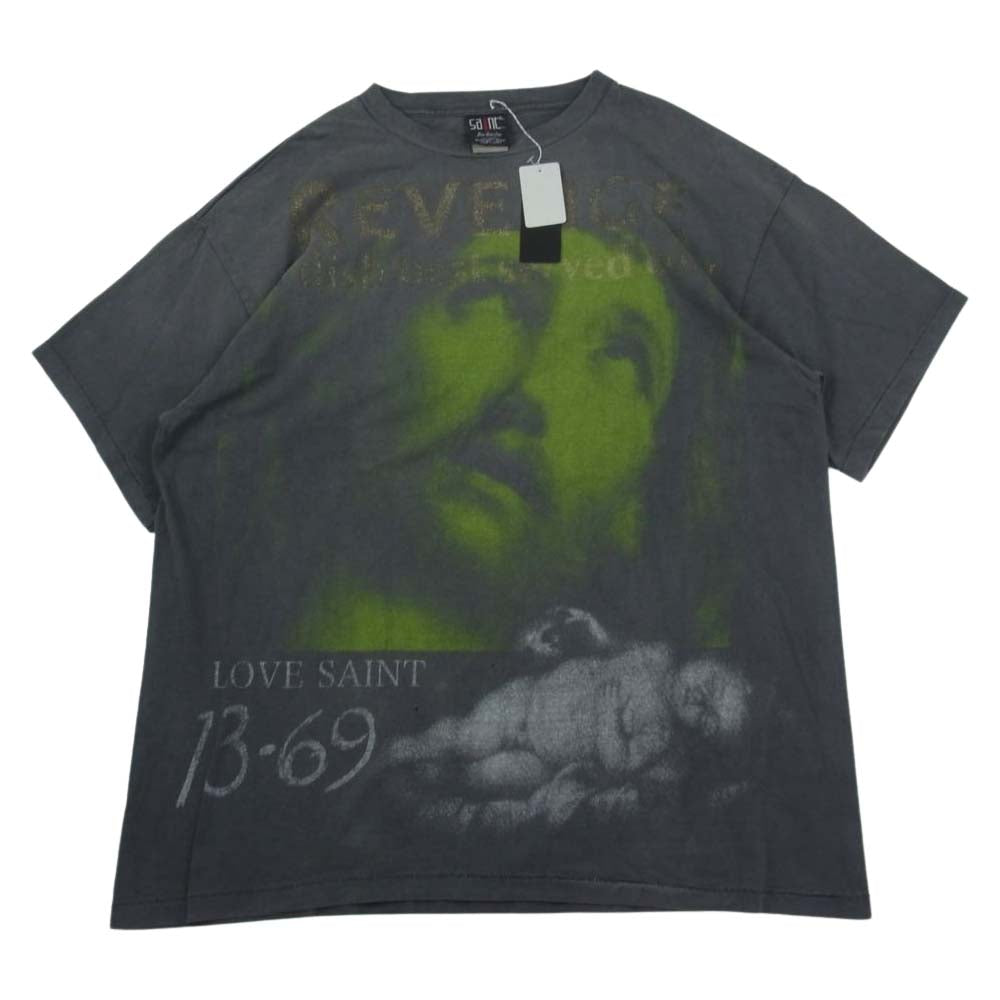 SAINT MICHAEL セントマイケル 23SS SM-S23-0000-085 ×  ベルベルジン BJ_SS TEE/REVENGE リベンジ 半袖 Tシャツ ブラック系 XXL【美品】【中古】