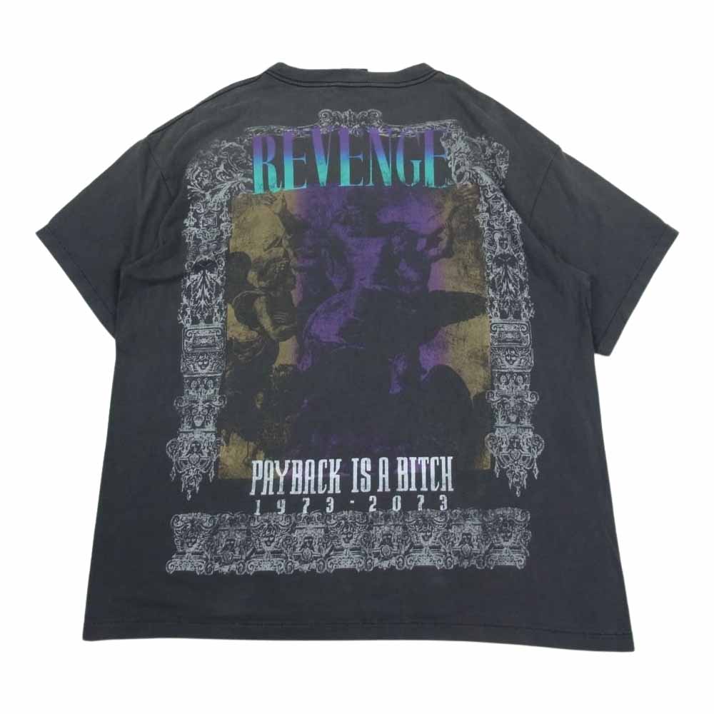 SAINT MICHAEL セントマイケル 23SS SM-S23-0000-085 ×  ベルベルジン BJ_SS TEE/REVENGE リベンジ 半袖 Tシャツ ブラック系 XXL【美品】【中古】