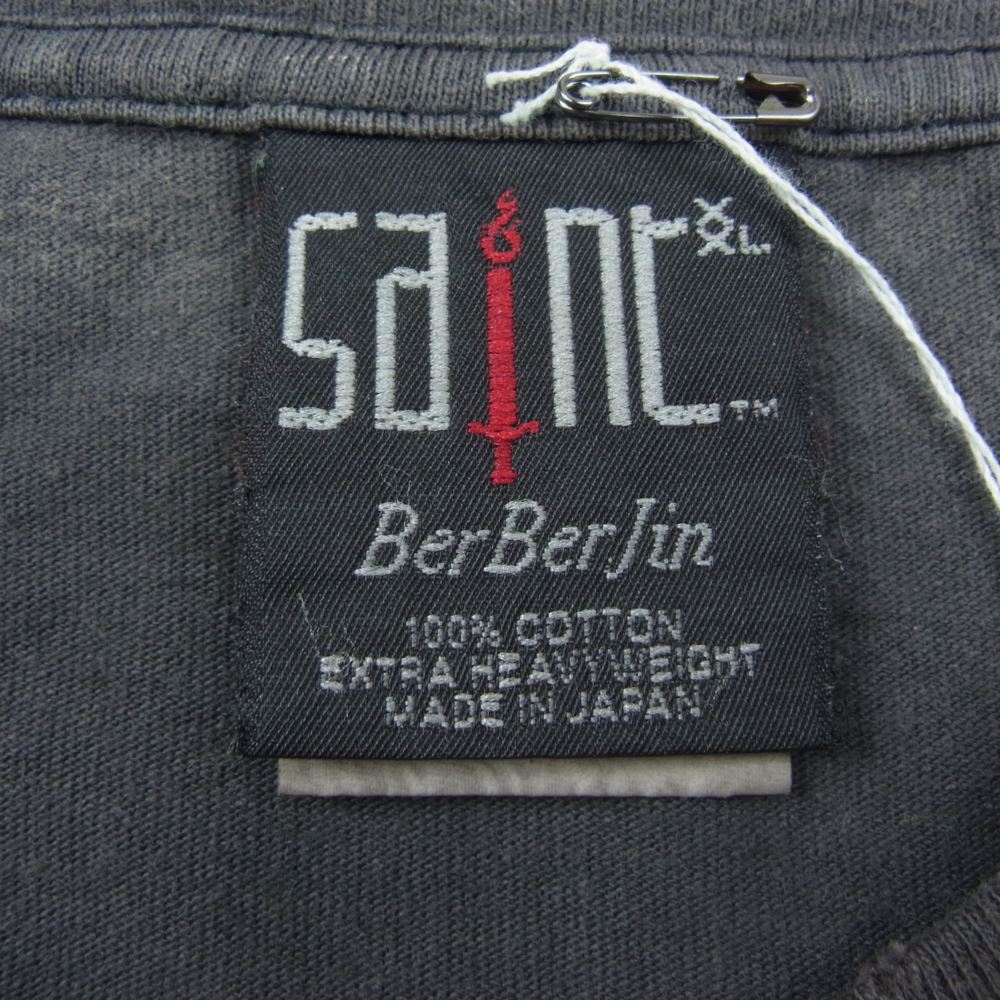 SAINT MICHAEL セントマイケル 23SS SM-S23-0000-085 ×  ベルベルジン BJ_SS TEE/REVENGE リベンジ 半袖 Tシャツ ブラック系 XXL【美品】【中古】