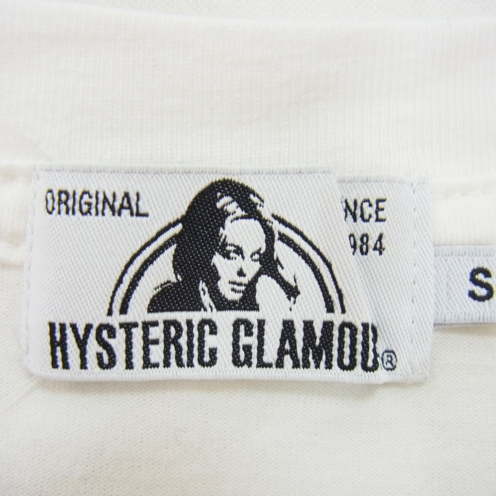 HYSTERIC GLAMOUR ヒステリックグラマー 21SS 02212CT20 × Lewis Leathers ルイスレザー サークルスカル ロッカーズ グラフィック プリント Tシャツ ホワイト系 S【中古】