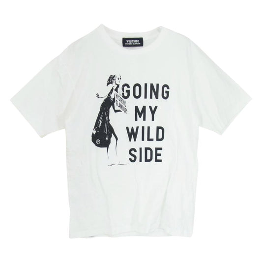 HYSTERIC GLAMOUR ヒステリックグラマー SE-T02-012 × WILDSIDE YOHJI YAMAMOTO ワイルドサイド ヨウジヤマモト OING MY WILDSIDE  T-shirt プリント 半袖 Tシャツ ホワイト系 2【中古】