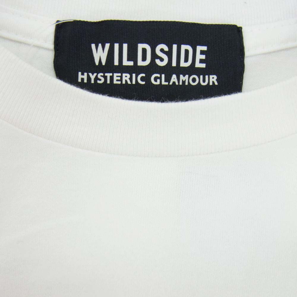 HYSTERIC GLAMOUR ヒステリックグラマー SE-T02-012 × WILDSIDE YOHJI YAMAMOTO ワイルドサイド ヨウジヤマモト OING MY WILDSIDE  T-shirt プリント 半袖 Tシャツ ホワイト系 2【中古】