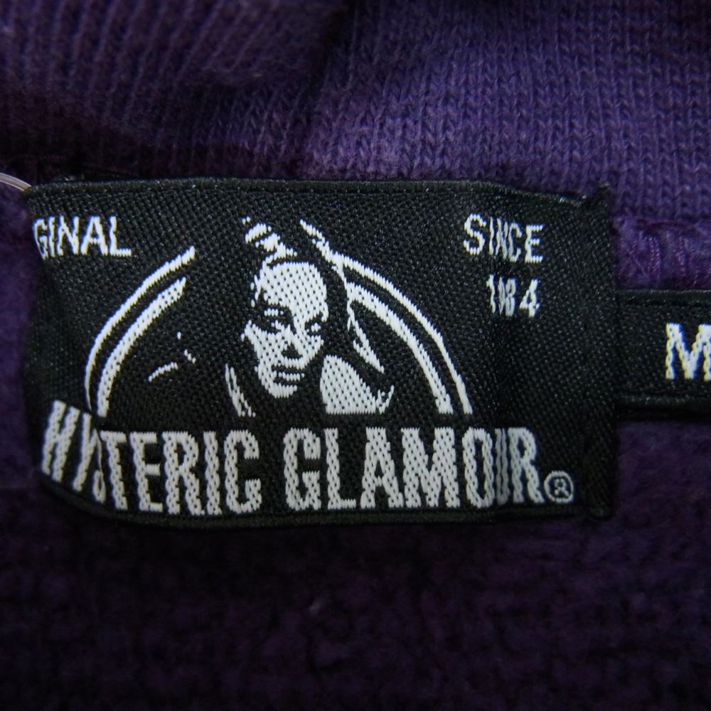 HYSTERIC GLAMOUR ヒステリックグラマー 02193CF08 TRIANGLE WOMAN トライアングル ウーマン パーカー フーディー パープル系 M【中古】