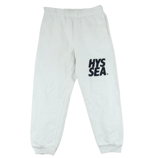 HYSTERIC GLAMOUR ヒステリックグラマー WDS-C-HYS-23-AP-Q1-19 × WIND AND SEA ロゴ スウェット パンツ ホワイト系 S【中古】
