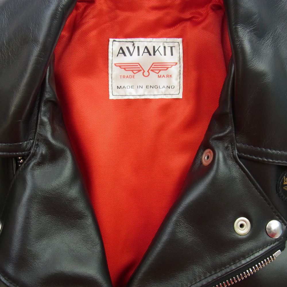 HYSTERIC GLAMOUR ヒステリックグラマー 02201LB02 × Lewis Leathers ルイスレザー  バックスカル サイクロン ダブル ライダース ジャケット ブラック系 S【美品】【中古】