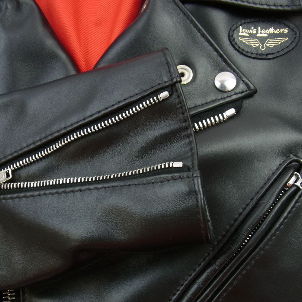 HYSTERIC GLAMOUR ヒステリックグラマー 02201LB02 × Lewis Leathers ルイスレザー  バックスカル サイクロン ダブル ライダース ジャケット ブラック系 S【美品】【中古】