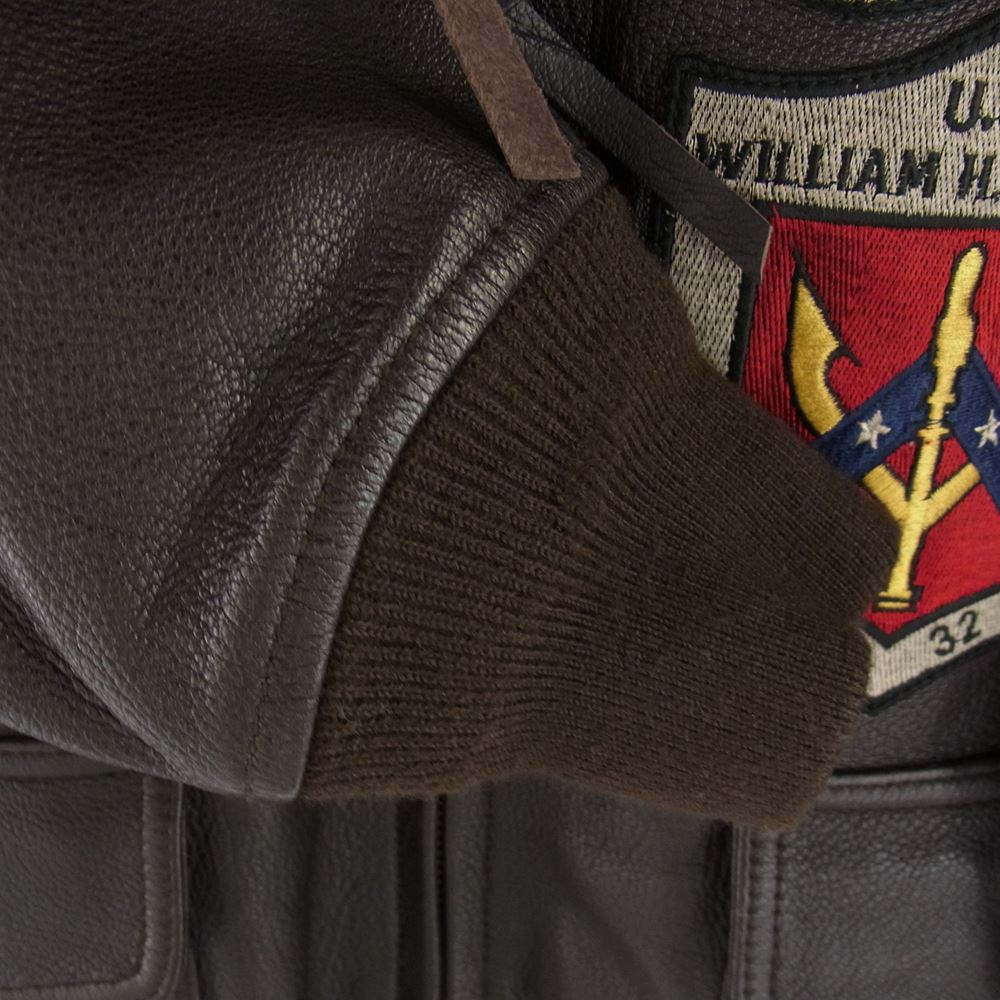 AVIREX アヴィレックス 6101063 G-1 TOP GUN GOAT ゴートスキンレザー G1 トップガン レザージャケット ミリタリー ダークブラウン系 40【中古】