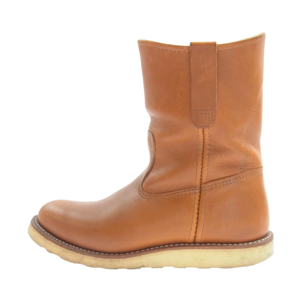 RED WING レッドウィング 9866 刺繍犬タグ 復刻 Irish Setter Gold Russet Sequoia アイリッシュセッター ゴールドラセット セコイア ペコスブーツ  ライトブラウン系 26.0cm【中古】