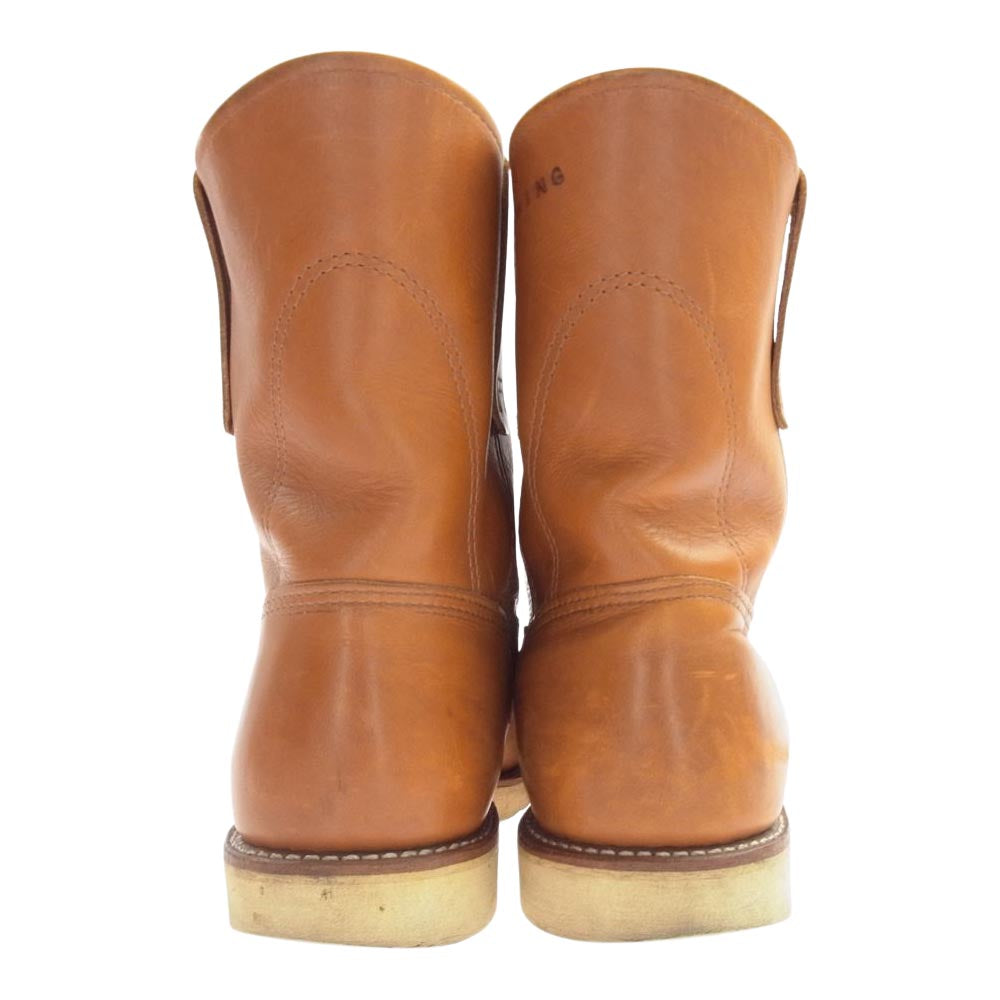 RED WING レッドウィング 9866 刺繍犬タグ 復刻 Irish Setter Gold Russet Sequoia アイリッシュセッター ゴールドラセット セコイア ペコスブーツ  ライトブラウン系 26.0cm【中古】