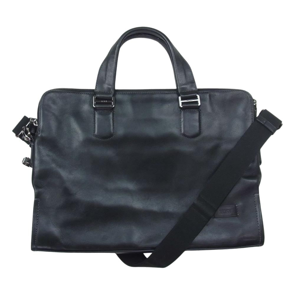 TUMI トゥミ 063000 HARRISON SENECA ハリソン セネカ レザー 2WAY ショルダー ブリーフケース ブラック系【中古】