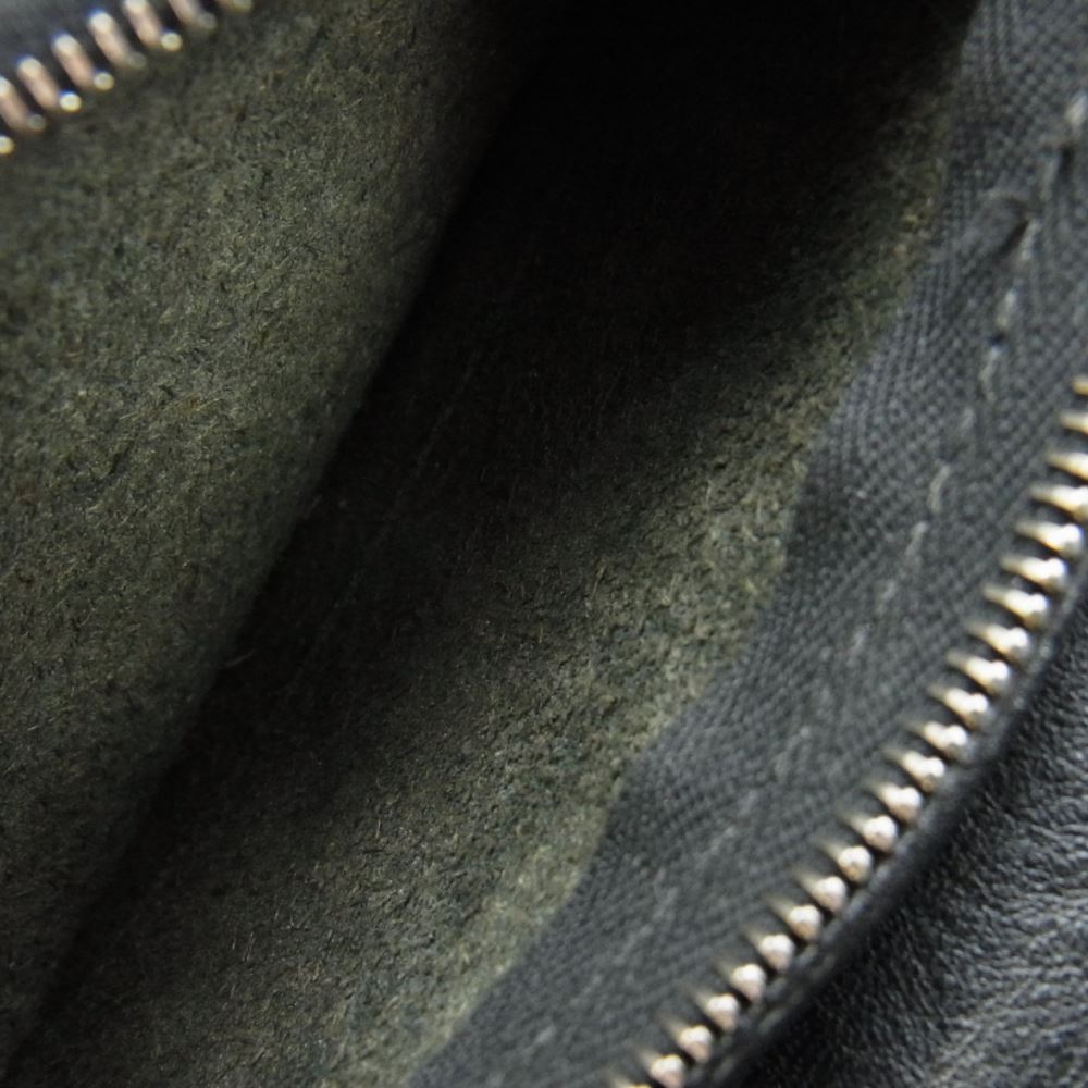 CHROME HEARTS クロムハーツ（原本無） 1ZIP 1ジップ クロスボタン レザーウォレット 財布  ブラック系【中古】