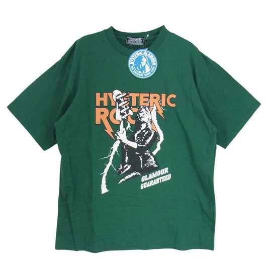 HYSTERIC GLAMOUR ヒステリックグラマー 23SS 02233CT10 ROCK CITY ロックシティ ガールプリント 半袖 Tシャツ グリーン系 L【中古】