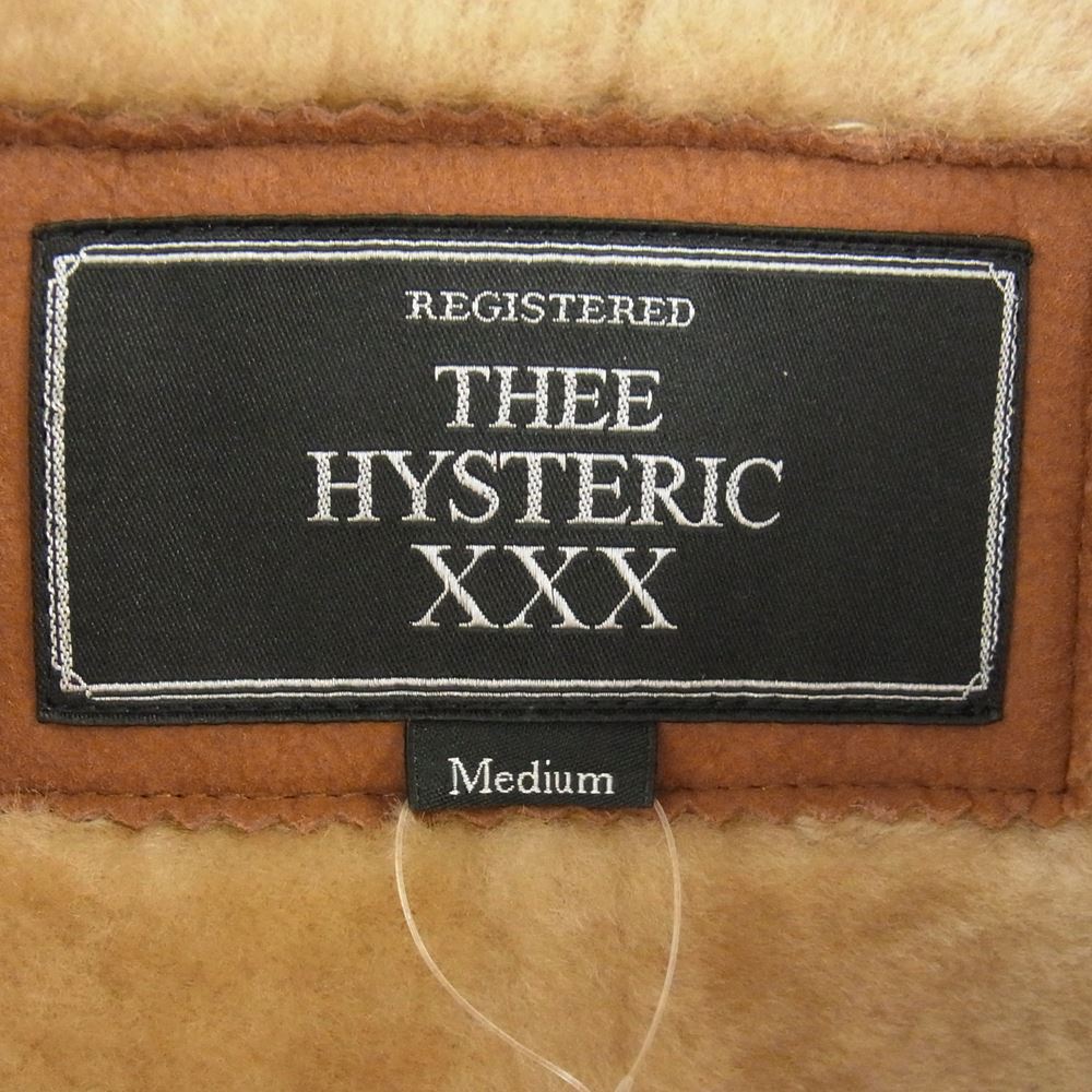 HYSTERIC GLAMOUR ヒステリックグラマー 06213LC01 THEE HYSTERIC XXX ダブルフェイス リアルムートン ランチコート ライトブラウン系 M【中古】