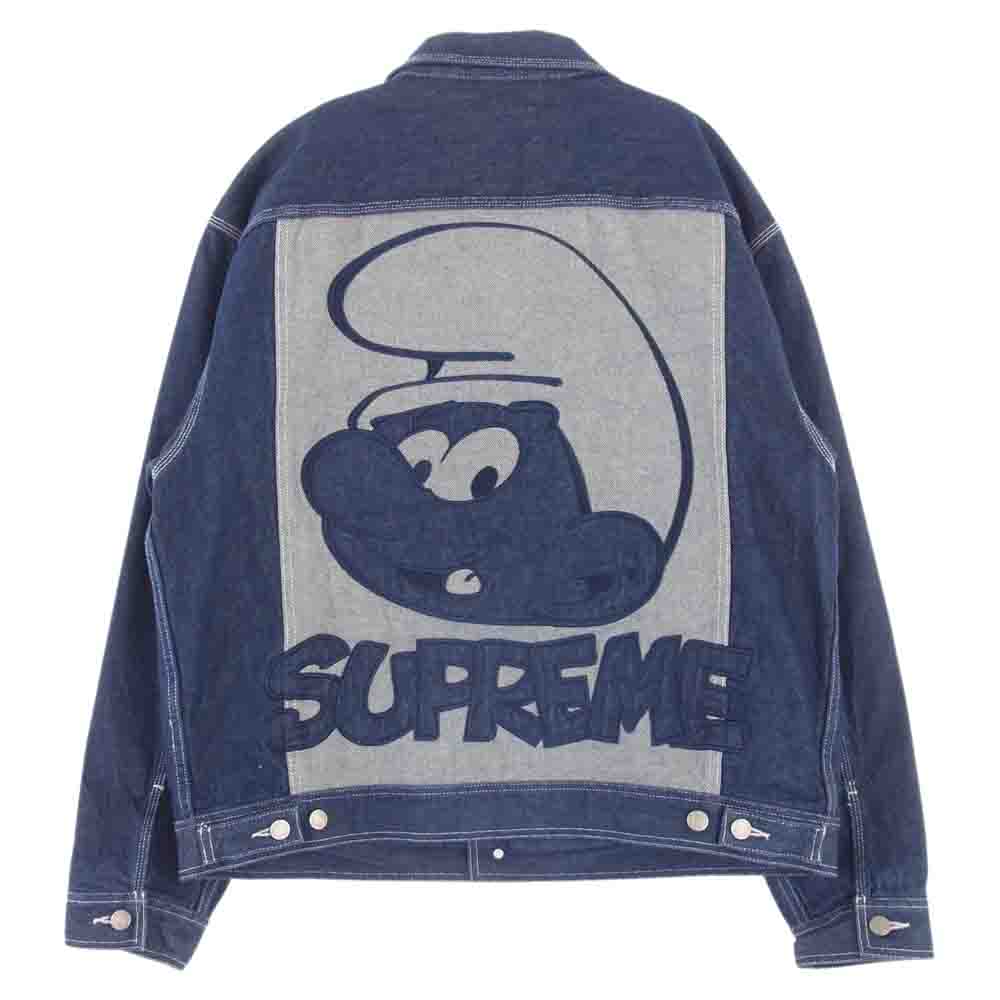 Supreme シュプリーム 20AW Smurfs Denim Trucker Jacket バック プリント スマーフ デニム トラッカー ジャケット インディゴブルー系 L【中古】