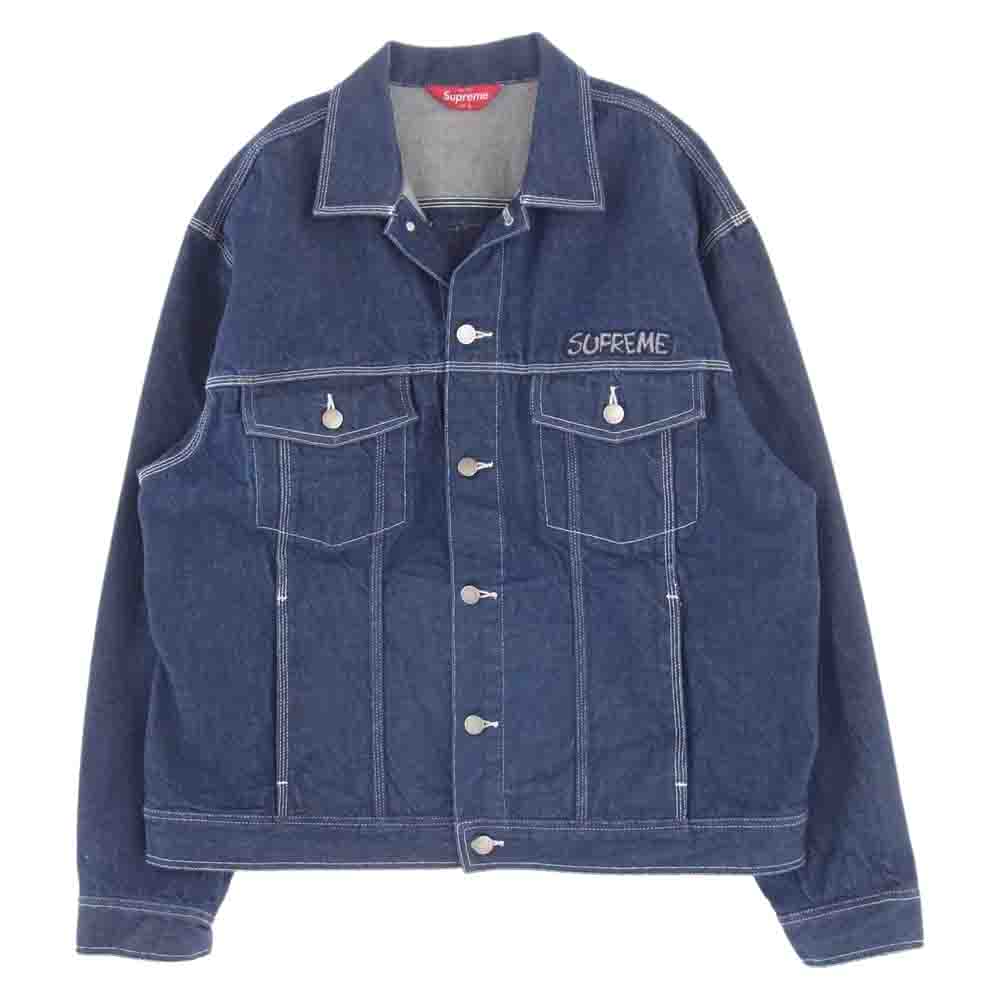 Supreme シュプリーム 20AW Smurfs Denim Trucker Jacket バック プリント スマーフ デニム トラッカー ジャケット インディゴブルー系 L【中古】