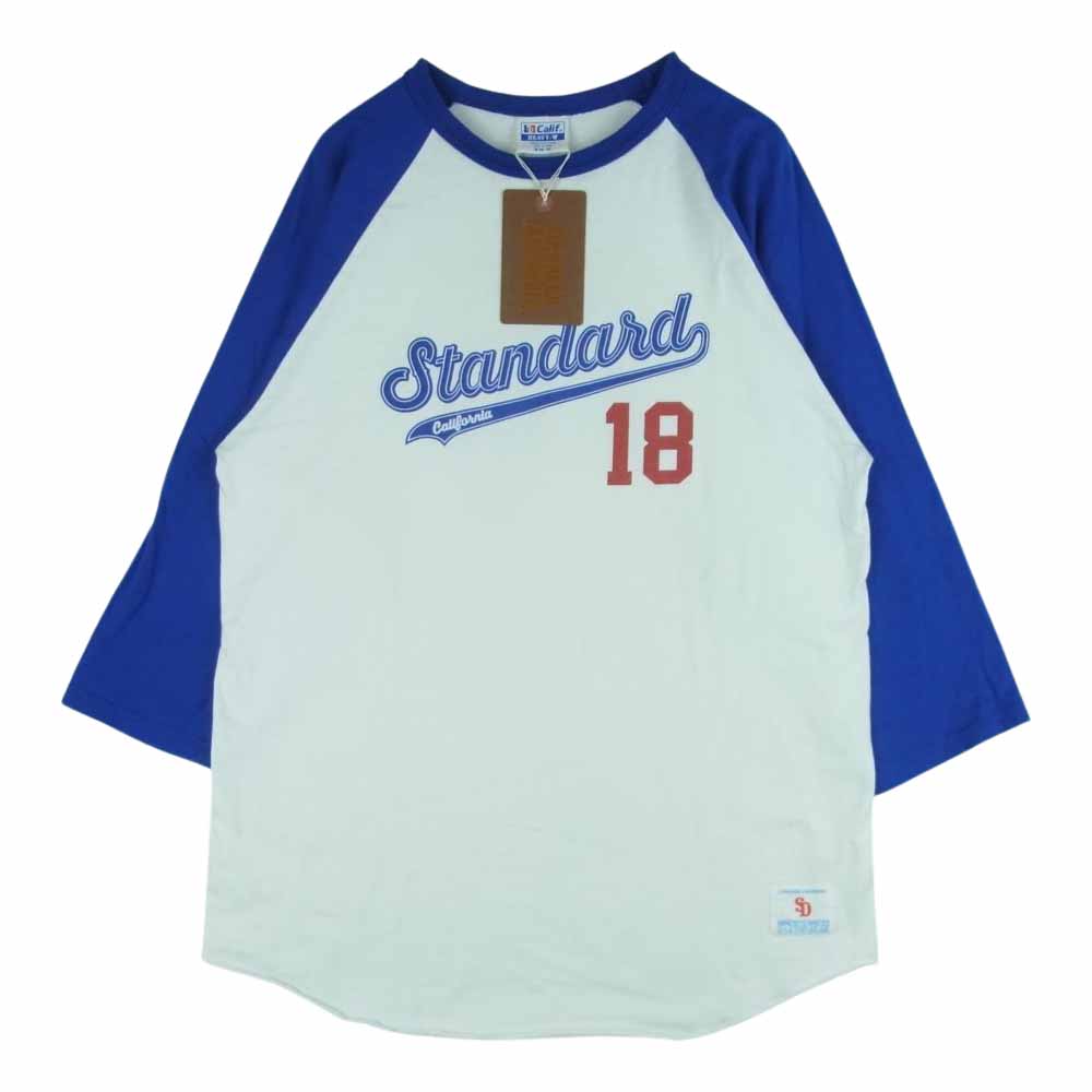 STANDARD CALIFORNIA スタンダードカリフォルニア SD18th Anniversary 3/4 Sleeve Baseball T ラグラン 七分袖 ベースボール Tシャツ ホワイト系 ブルー系 M【新古品】【未使用】【中古】