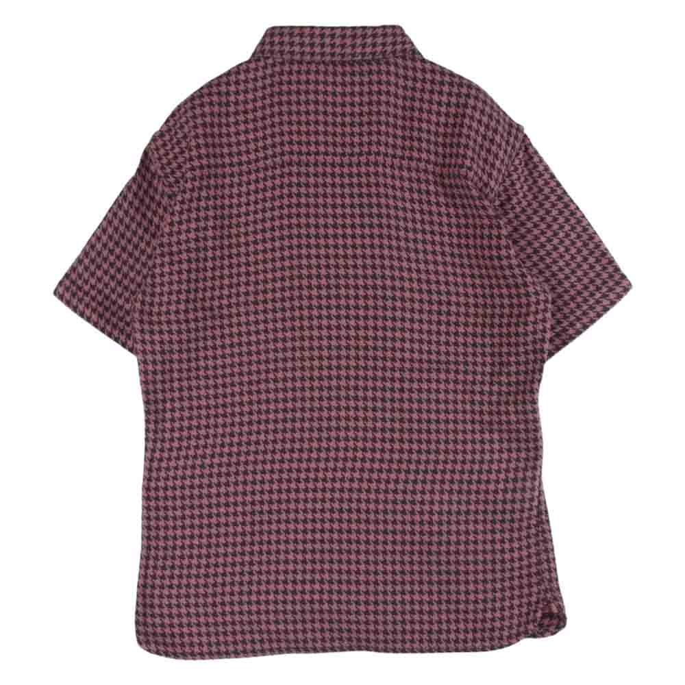 THE FLAT HEAD ザフラットヘッド 千鳥 ビッグ ハウンドトゥース 半袖 シャツ 日本製 ピンク系 ブラック系 38【中古】