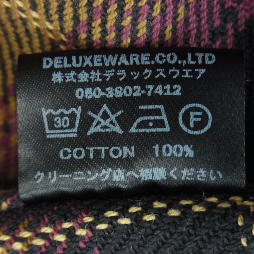 DELUXE デラックス ヘビーフランネル タータンチェック 長袖 シャツ コットン 日本製 ブラウン系 黄土色系 M【中古】