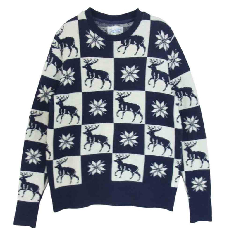 TENDERLOIN テンダーロイン 13AW T-SWEATER D ウール ニット セーター トナカイ ネイビー系 M【中古】