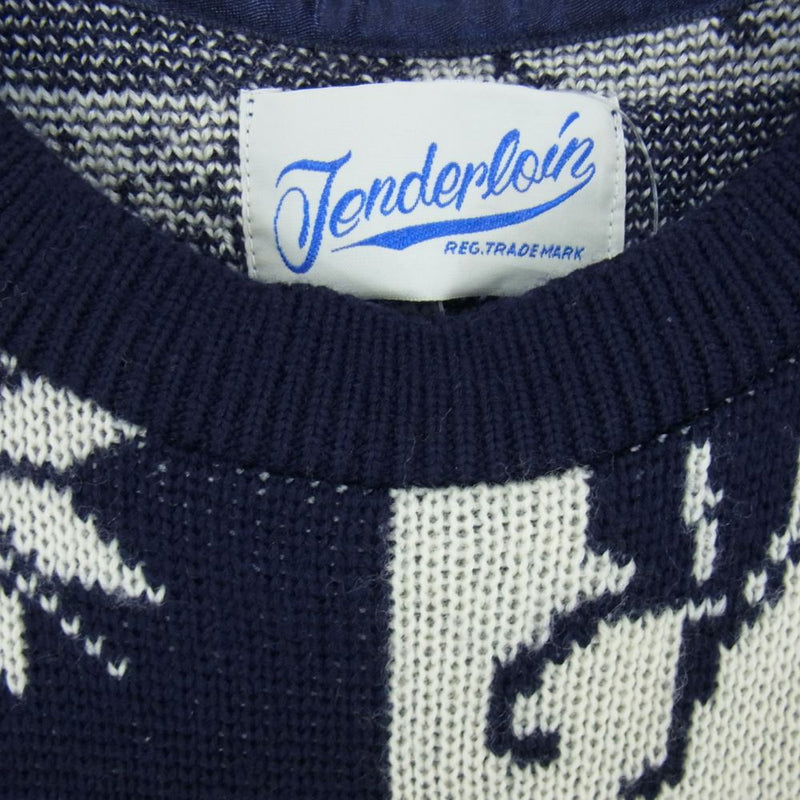 TENDERLOIN テンダーロイン 13AW T-SWEATER D ウール ニット セーター トナカイ ネイビー系 M【中古】