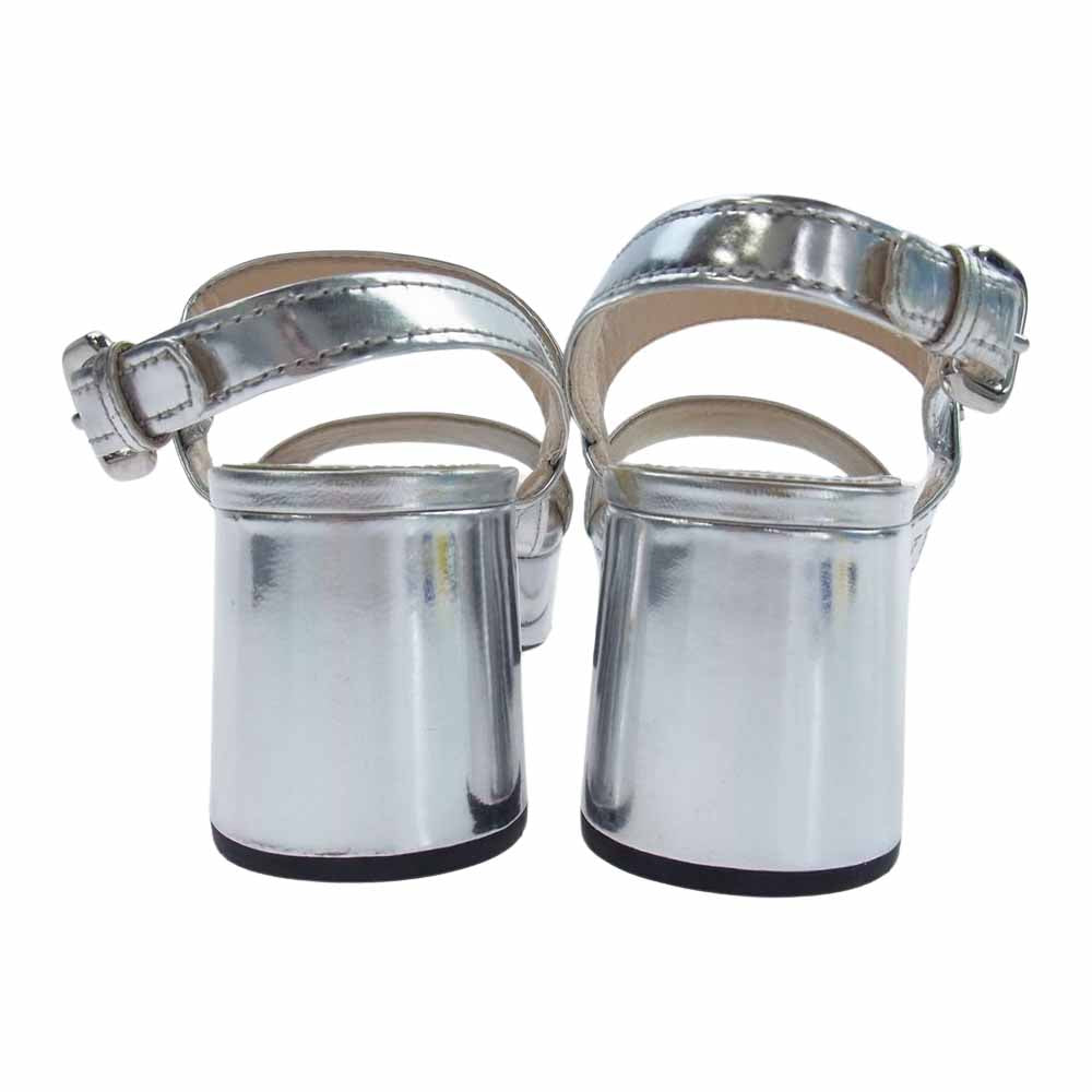 PRADA プラダ 3XP066 レザー ヒール サンダル シルバー シルバー系 39【中古】