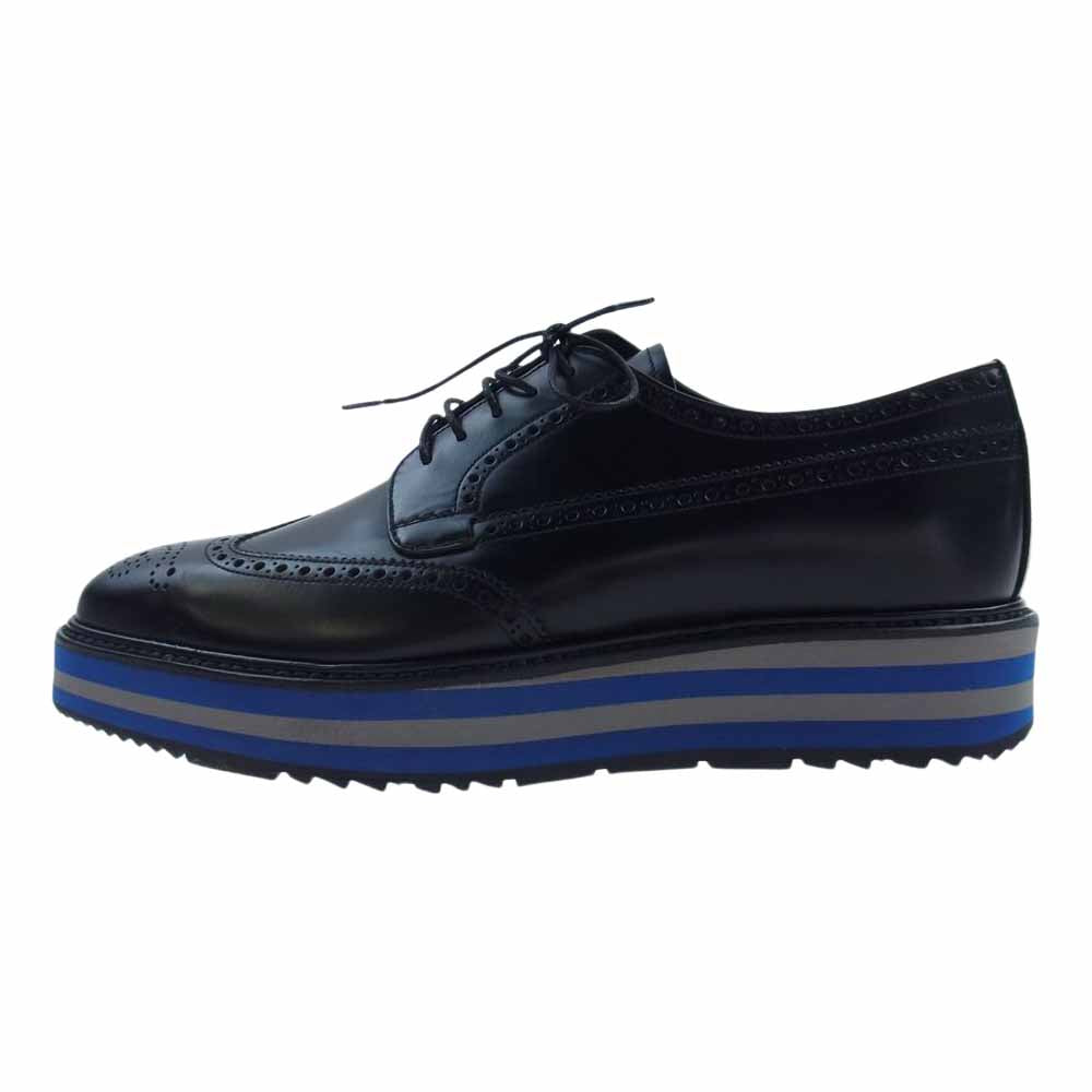 PRADA プラダ 2EG015 ウィングチップ ドレス シューズ 革靴 ブラック系