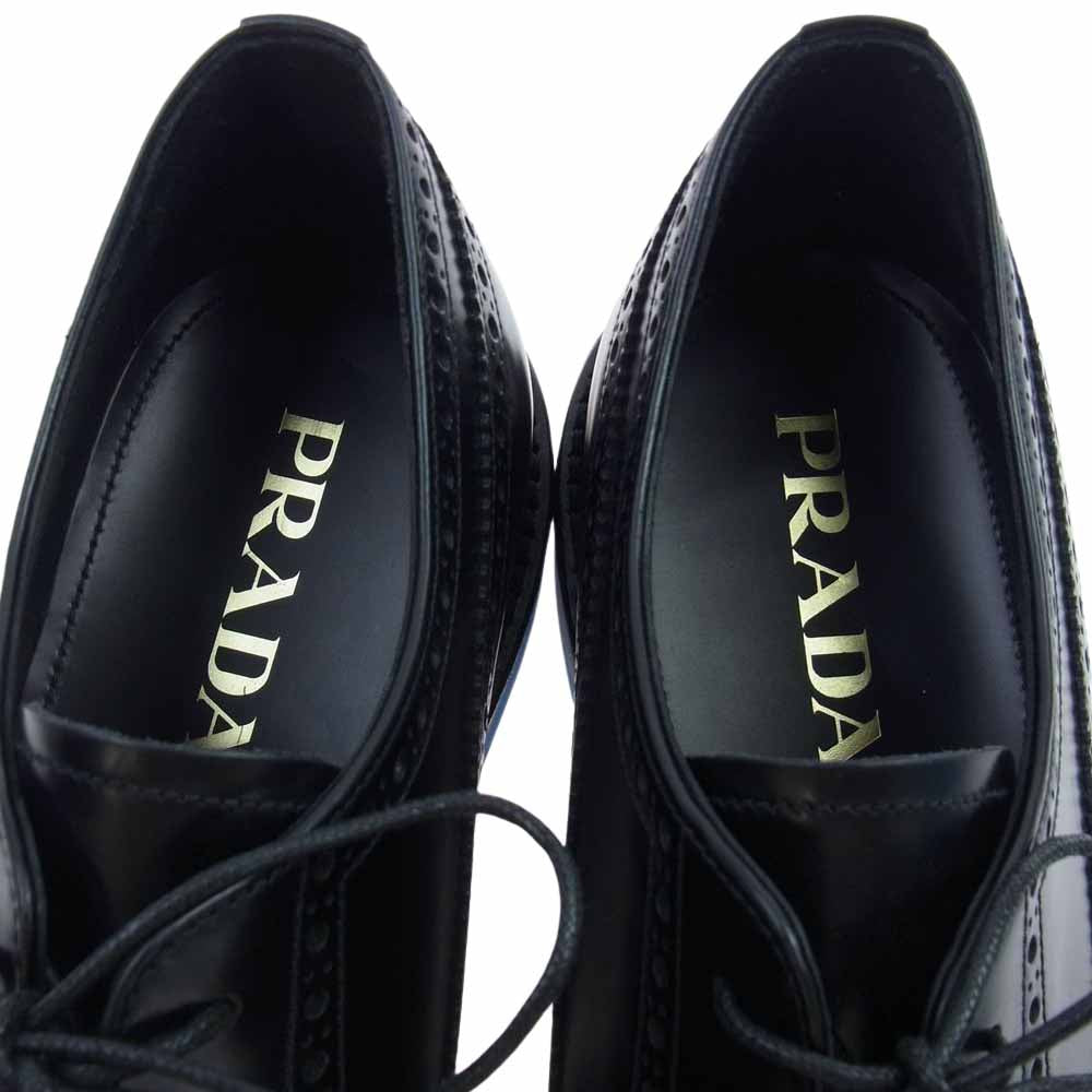 PRADA プラダ 2EG015 ウィングチップ ドレス シューズ 革靴 ブラック系