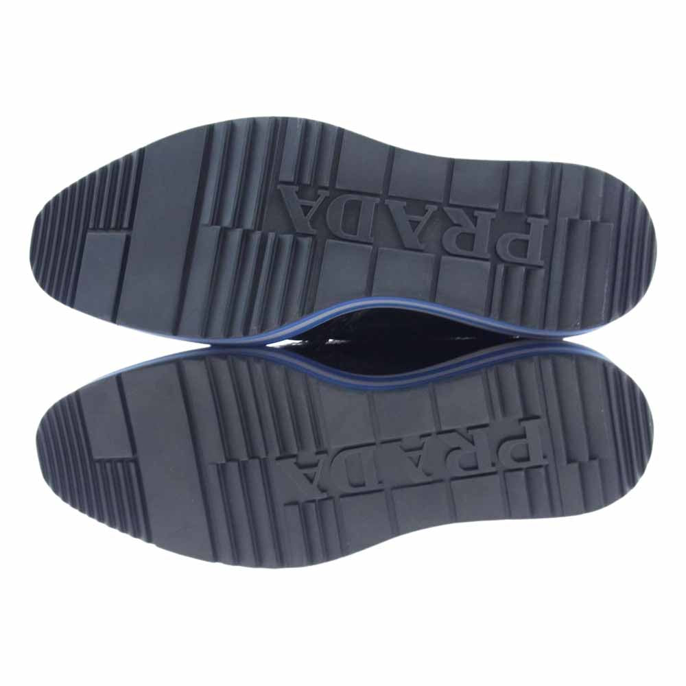 PRADA プラダ 2EG015 ウィングチップ ドレス シューズ 革靴 ブラック系 7.5【極上美品】【中古】