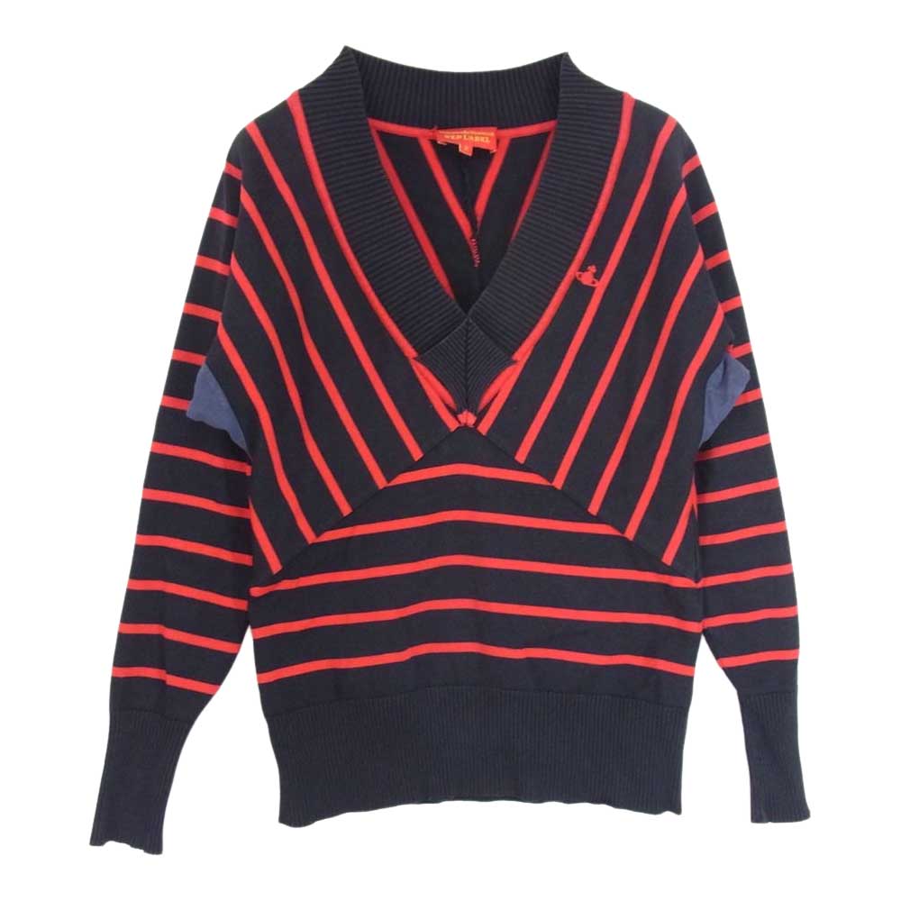 Vivienne Westwood ヴィヴィアンウエストウッド RED LABEL レッドレーベル 切替 ボーダー ニット セーター レッド系 2【中古】
