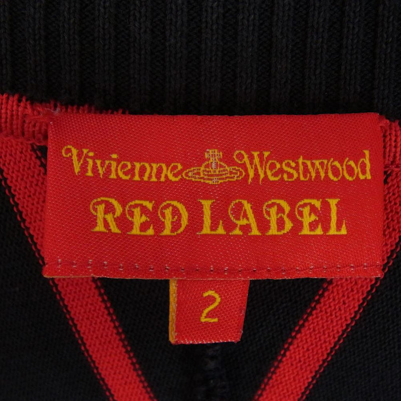 Vivienne Westwood ヴィヴィアンウエストウッド RED LABEL レッドレーベル 切替 ボーダー ニット セーター レッド系 2【中古】