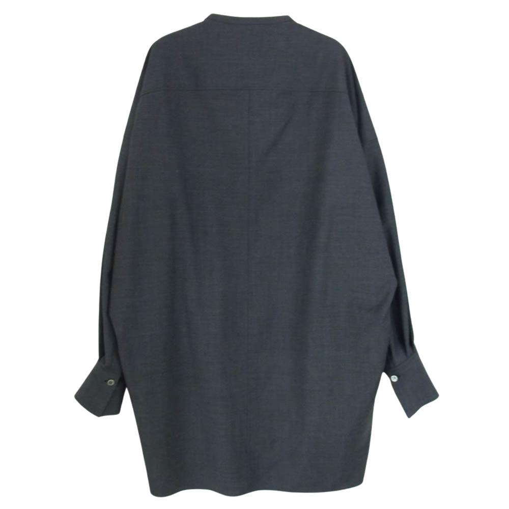 エッセン ロートレアモン タックスリーブ ノーカラー シャツ グレー系 38【中古】