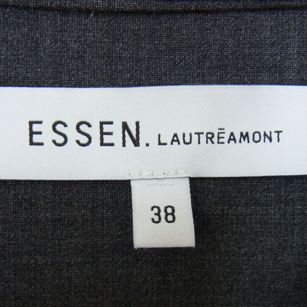 エッセン ロートレアモン タックスリーブ ノーカラー シャツ グレー系 38【中古】