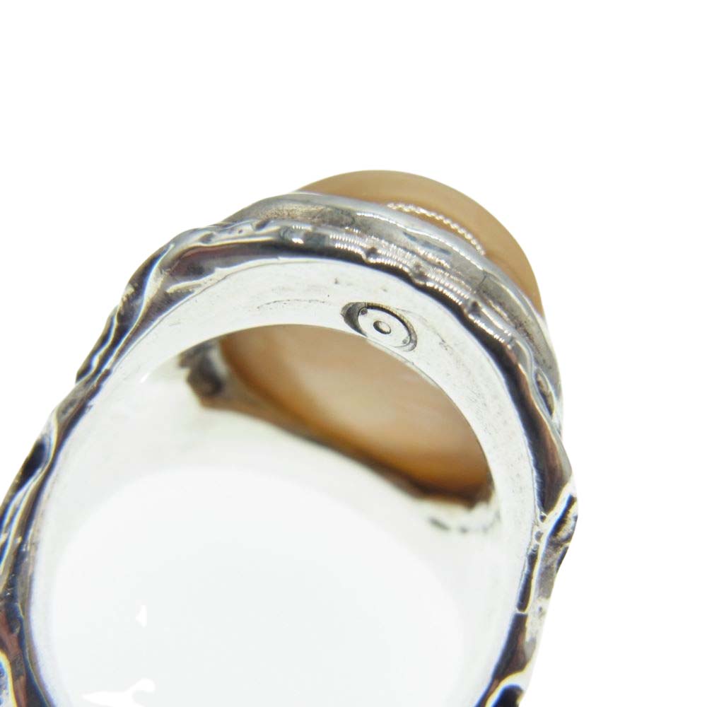 ALEX STREETER アレックスストリーター ギャランティ付属 2017年限定 ANGEL HEART RING エンジェルハートリング パウダー バルティック アンバー スモールスター リング シルバー系 イエロー系 15号【中古】